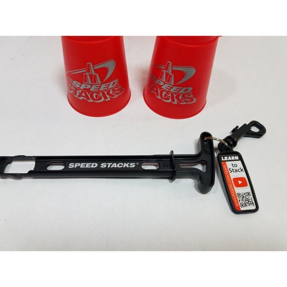 Red Speed Cup Stacking Cups Set of 12 with Quick Release Stem - Picture 6 of 6